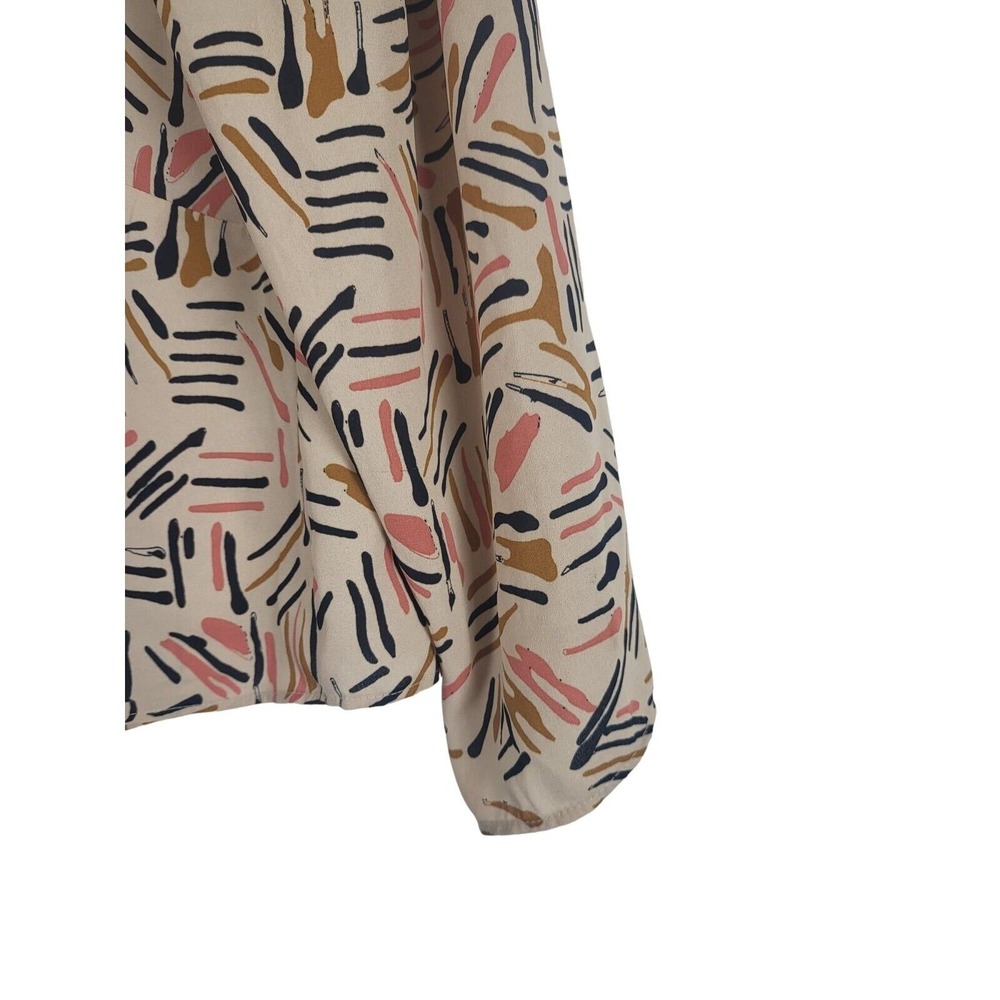 Cabi Artsy Blouse M‎ Womens multicolor Shoulder Pads Long Sleeve Art To Wear - Picture 4 of 9